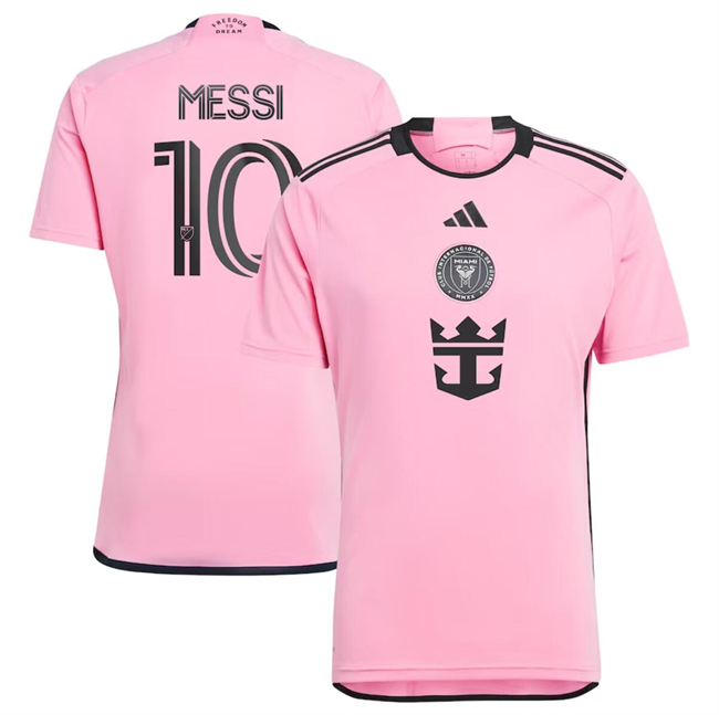Men's Inter Miami CF #10 Lionel Messi Pink 2024-25 Home Soccer Jersey